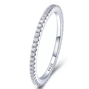Platinum Plated 925 Sterling Silver Band Ring